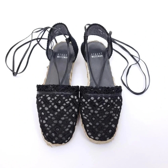 Stuart Weitzman Espadrilles Patterned Eyelet 7M - Picture 11 of 11